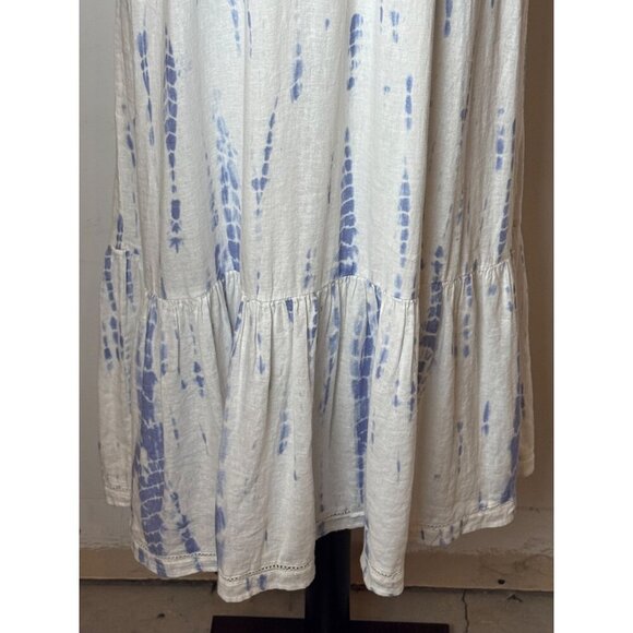 Rails Dress Women Medium Blue White Cloud Tie Dye Linen Blend Delilah Midi - Picture 7 of 13